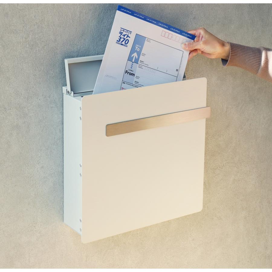 壁掛けポスト 鍵付き ひねりタイプ錠 スリット窓付き ステンレス 上蓋  