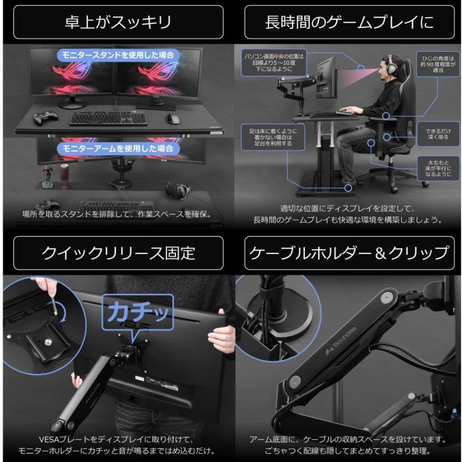 バウヒュッテ ロングモニターアームGS デュアル ホワイト BMA-2GS-WH 