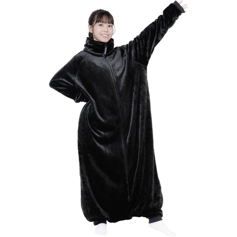 Bauhutte バウヒュッテ 着る毛布 Mサイズ 美品 ブラック Bauhutte（バウヒュッテ） 着る毛布 はだけない着る毛布 HFD-HB25-M-BK