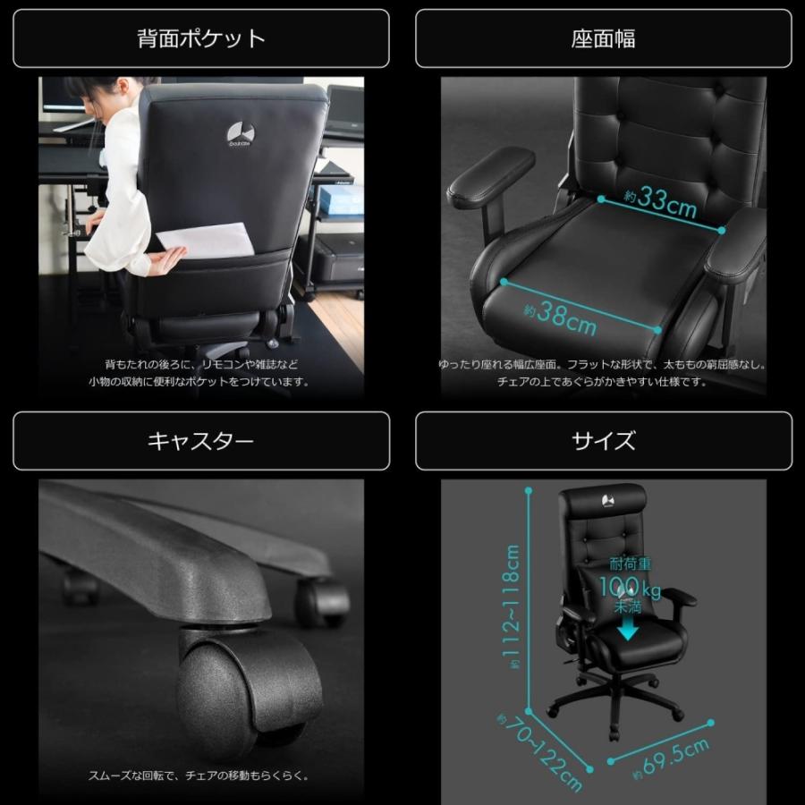 バウヒュッテ ゲーミングソファチェア2 ブラック PUレザータイプ G-370PU-BK_7