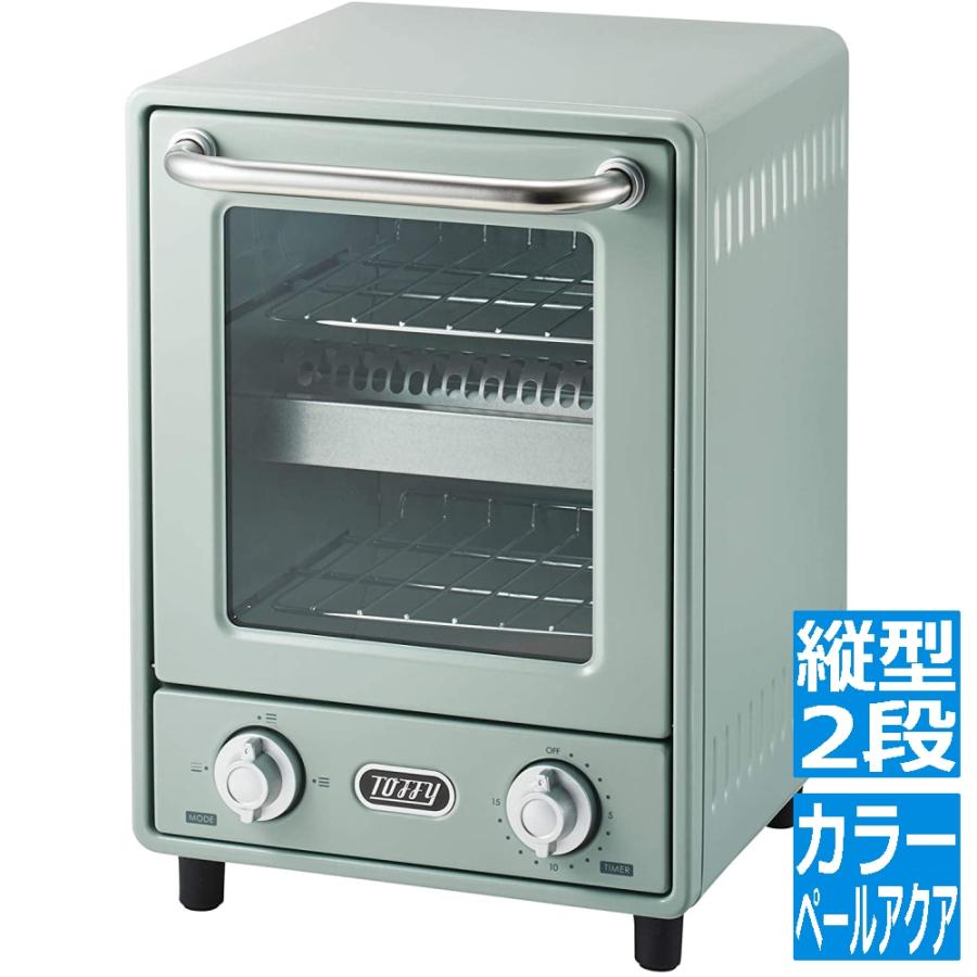 Toffy オーブントースター ペールアクア 縦型トースター 2段 K Ts4 Pa トースター 縦