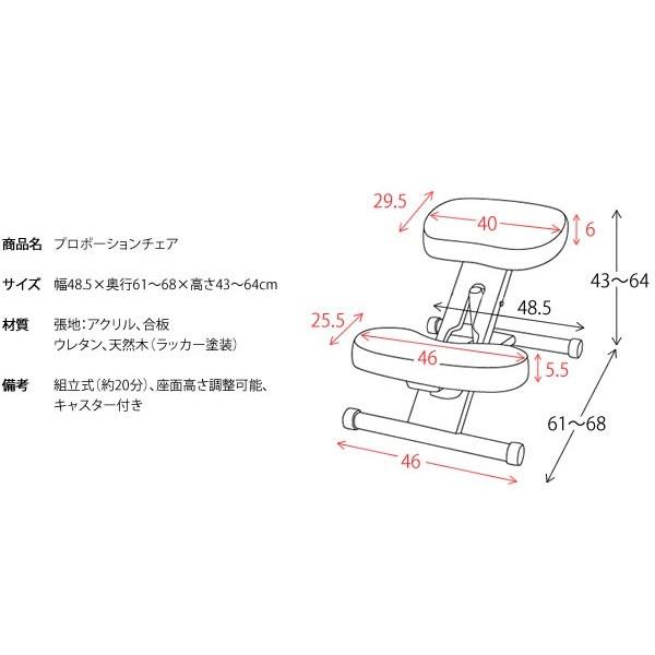 プロポーションチェア  CH-88WRO ローズ 宮武製作所  | チェア イス 椅子 いす 子どもから大人まで 姿勢 背中 補助 矯正 背筋 キャスター 高さ調節 クッションの画像