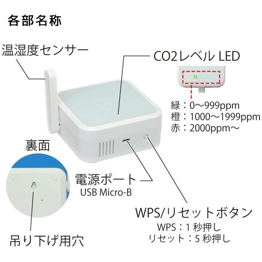 ラトックシステム Wi-Fi CO2センサー RS-WFCO2｜hitline｜08