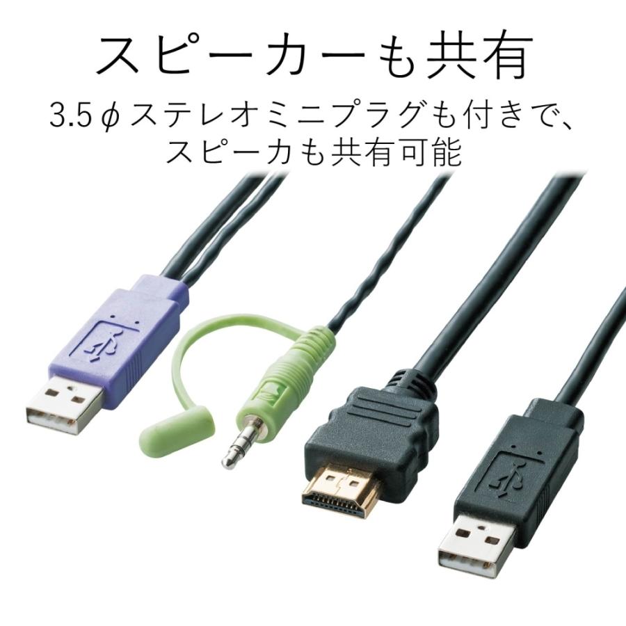 ELECOM（エレコム） HDMI対応パソコン切替器 KVM-HDHDU2 : ヒット