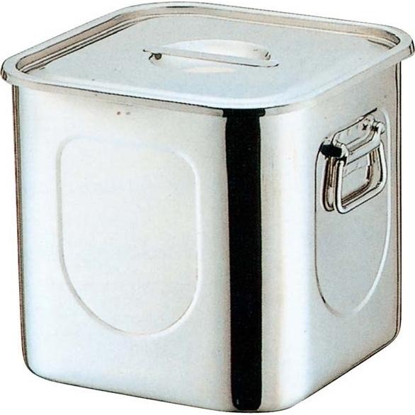 【お買得】 K 18-8 業務用 手付 22cm キッチンポット 角型 食品保存容器