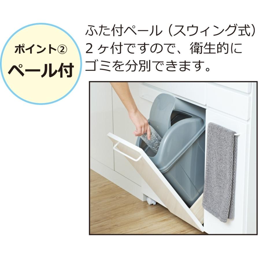 クロシオ スライド棚付きダストボックス2D(ブラウン) 23733 : ヒット