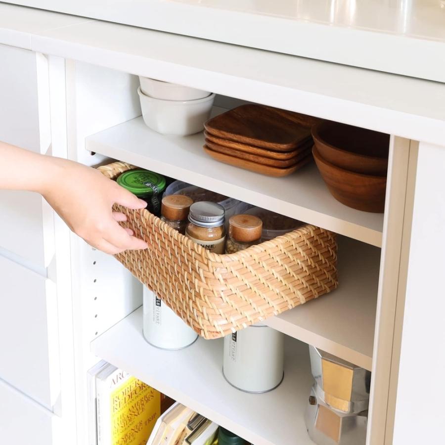 白井産業 カウンター下収納 ラック 引戸タイプ キャビネット 木製