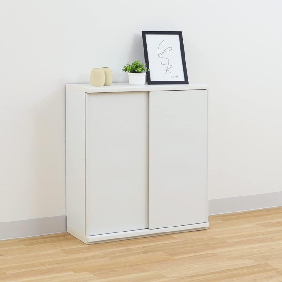 白井産業 カウンター下収納 ラック 引戸タイプ キャビネット 木製