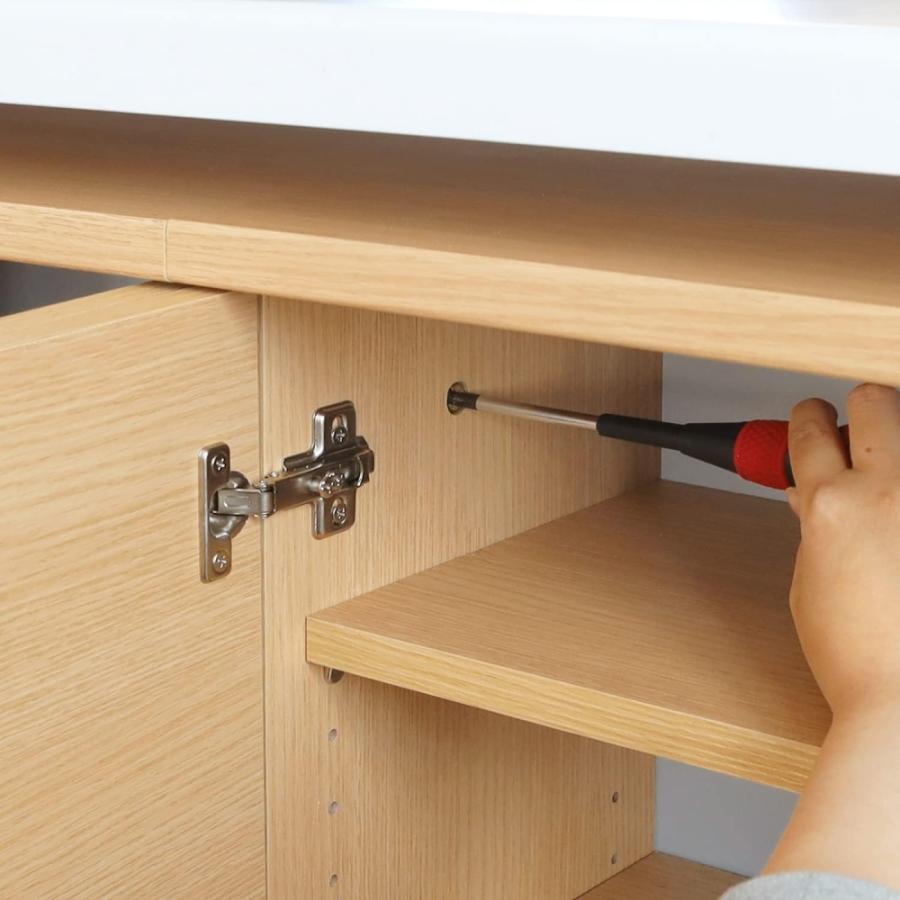 白井産業 カウンター下収納 ラック 扉タイプ キャビネット 木製