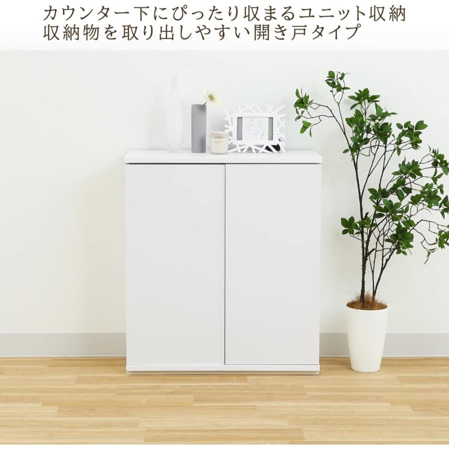 白井産業 カウンター下収納 ラック 扉タイプ キャビネット 木製