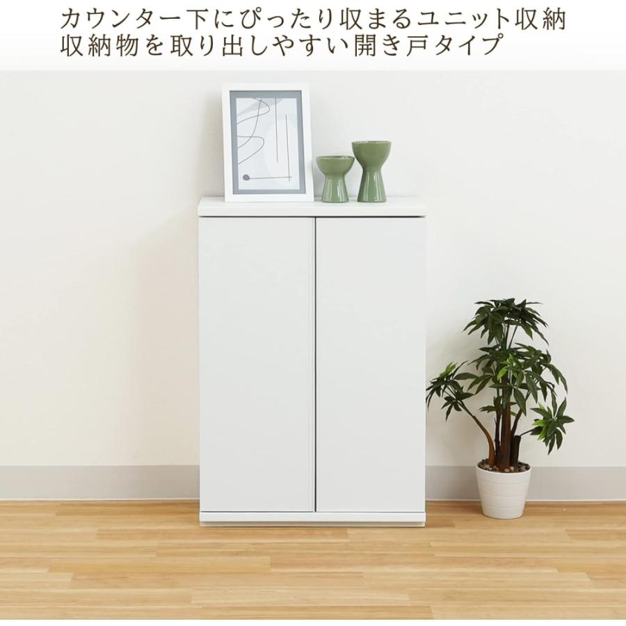 白井産業 カウンター下収納 ラック 扉タイプ ホワイト PTS-8560D カウンター下収納 キャビネット 棚 幅60cm 高さ85cm ナチュラル