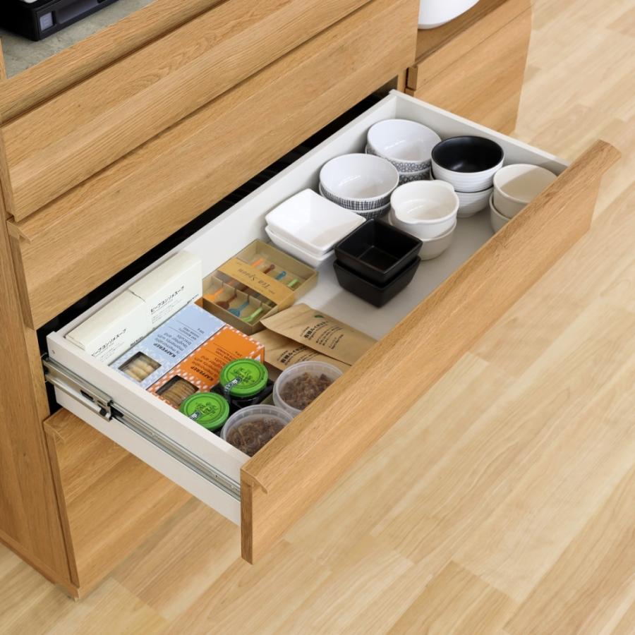 白井産業 キッチンカウンター レンジ台 食器棚 幅120cm 高さ90cm 引出4