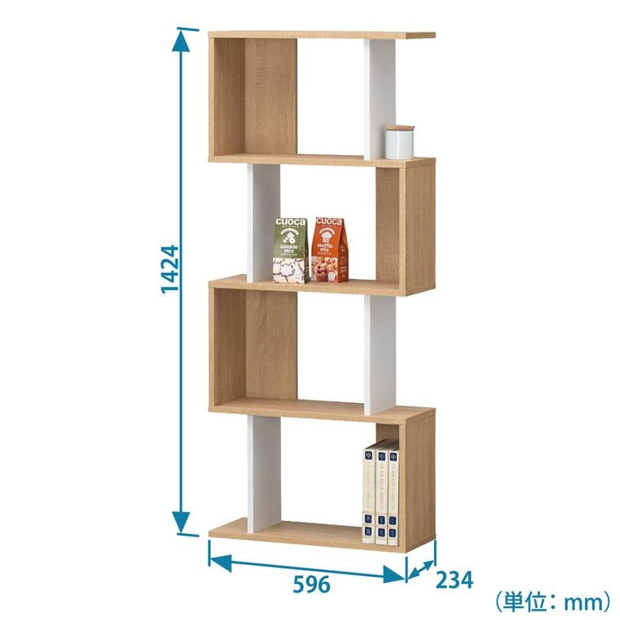 白井産業 ディスプレイラック 約 幅60 奥行24 高さ143 cm 本 棚 ナチュラル ブラウン (COB-1460 NA コビナス) | ラック ディスプレイ 棚 本棚 シンプル スリム