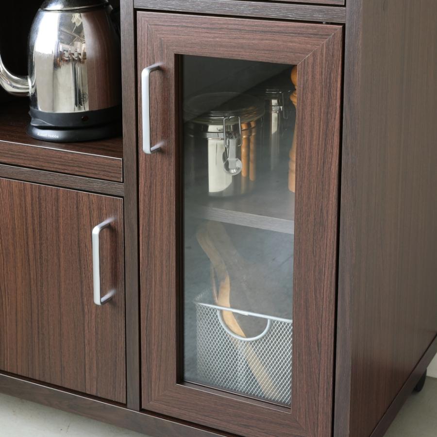 白井産業 家電収納キャビネット カウンターワゴン 食器棚 キッチン収納
