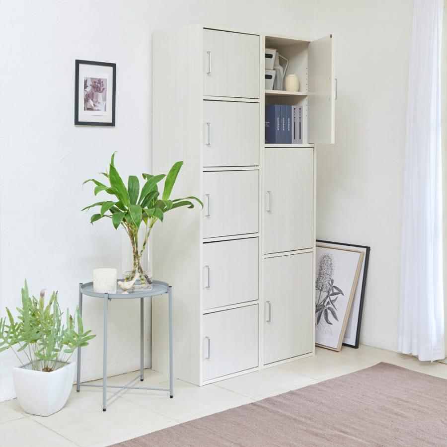 白井産業 収納棚 ラック ストッカー 5段の扉付き収納 一人暮らしの部屋