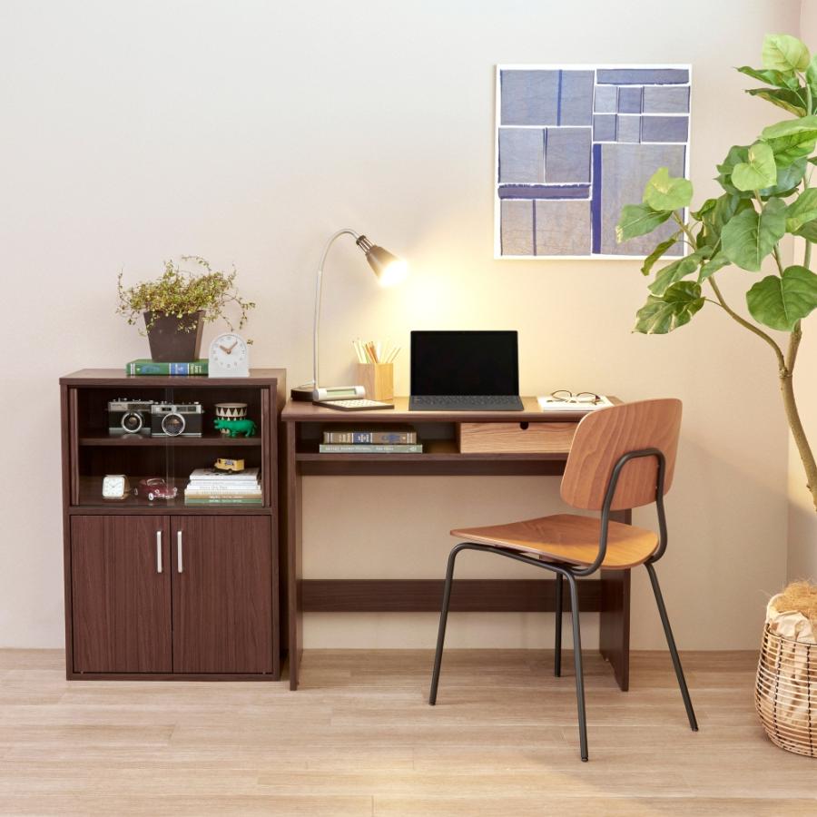 白井産業 食器棚 カップボード キッチン棚 収納 ガラス扉 スライド