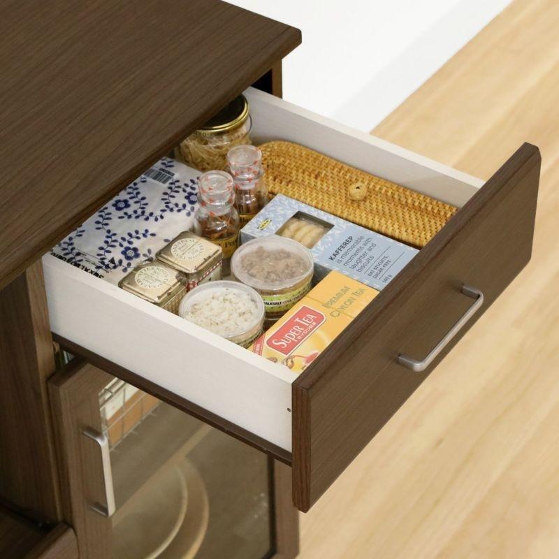 白井産業 カウンターワゴンキッチンカウンター ベアルモ BRM-8575SLBR 白井産業 カウンターワゴン レンジ台 幅74cm 高さ85cm ダークブラウン