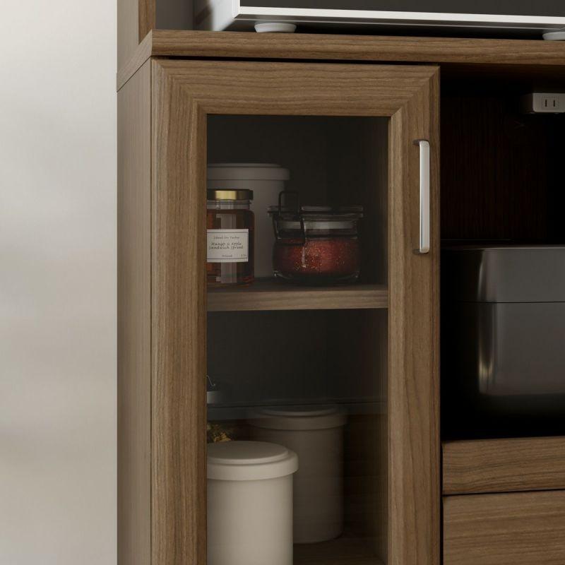白井産業 レンジ台 食器棚 BRM-1460SLBR 白井産業 レンジ台 食器棚 幅59cm 高さ138cm ダークブラウン スライド