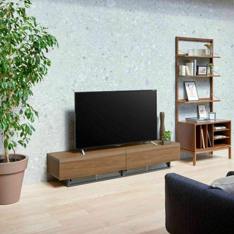 白井産業 テレビ台 幅180cm 高さ36cm ダークブラウン 75V型対応 木質感