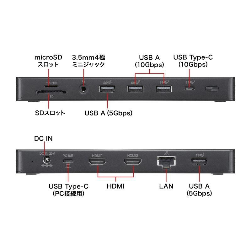 SANWA SUPPLY（サンワサプライ） ドッキングステーション(4K・HDMI×2