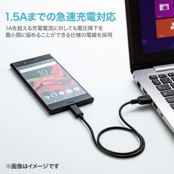 サンワサプライ USB2.0TypeC-Aケーブル KU-CA15K｜hitline｜05