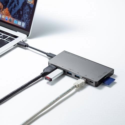 サンワサプライ USB Type-C ドッキングハブ USB-3TCH14S2