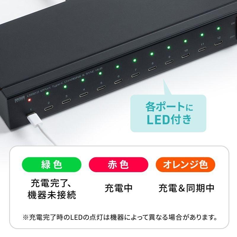 サンワサプライ USB2.0 Type-C 12ポートハブ USB-2THCS12N