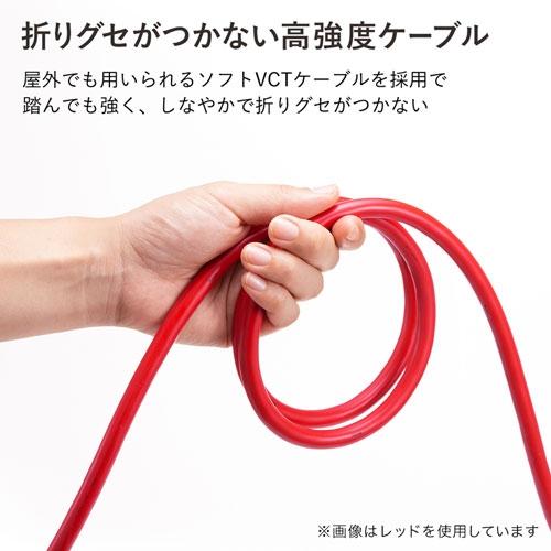 サンワサプライ 医用接地プラグ付き電源タップ TAP-HPM4-5W