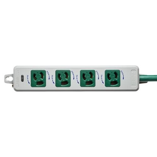 サンワサプライ 医用接地プラグ付き電源タップ TAP-HPM4-5G