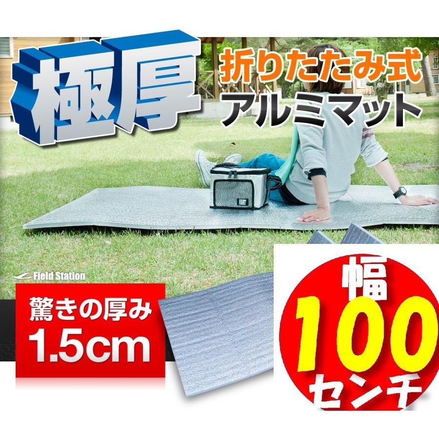 レジャーマット レジャーシート アルミ 幅1m 長さ1.8m 厚み15mm 厚手 折りたたみコンパクト 断熱 遠足 クッション 2人用 大判 大きい|hitline|03