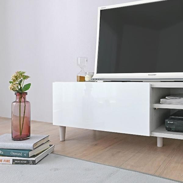 テレビ台 ローボード HELM(ヘルム) 幅148 引き出し付き 白 テレビ台