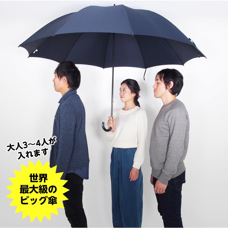 2024年6月中旬入荷予定 UVION 超大判 90cm長傘 キングサイズ NEWメガブレラ No.7235 無地 晴雨兼用 グラスファイバー 10本骨 超大判直径160cm 強力撥水｜hito-mono｜02