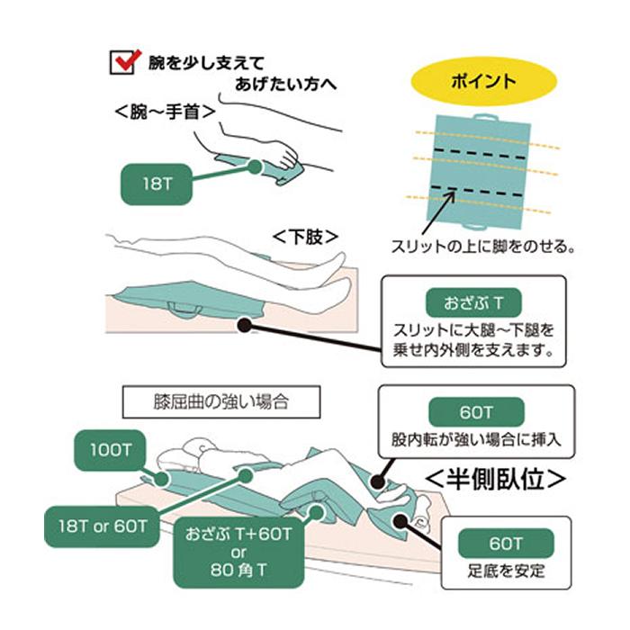 丸井商事 ポジクッション80角T 耐熱タイプ / POJI80KT 入数：1個 クッション 体位保持 体位変換 介護クッション 体の位置の画像