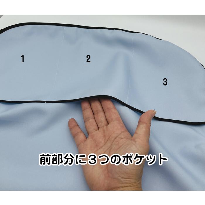 おむつ交換用かぶりエプロン サックス 幅45×丈65cm 首下:58cm おむつ交換用かぶりエプロン サックス 幅45×丈65cm 首下:58cm