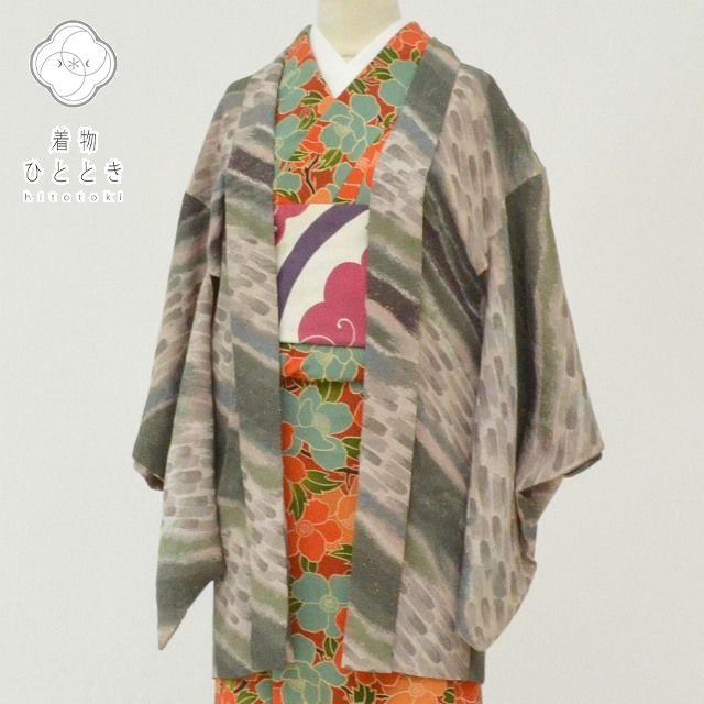 リサイクル着物 アンティーク 羽織 中古 正絹 袷 塵除け 身丈79cm 裄 