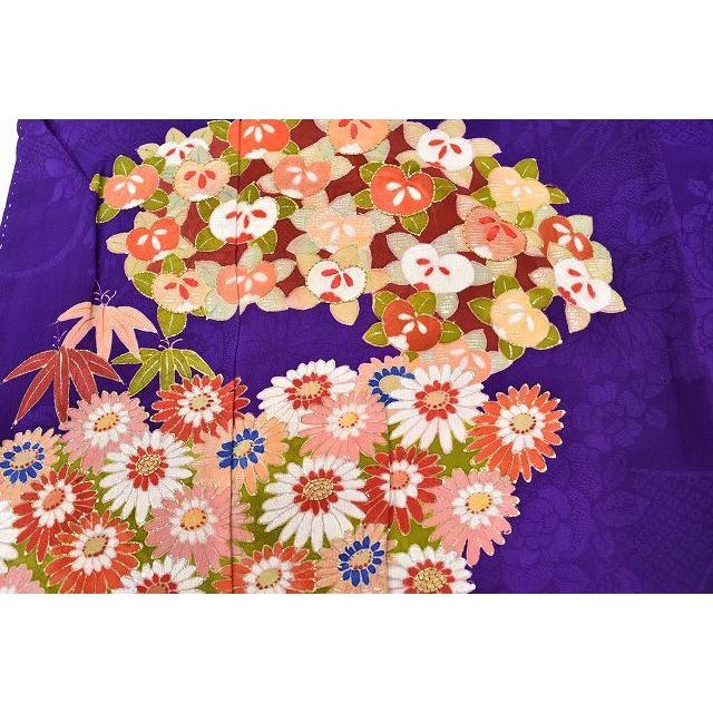 アンティーク 訪問着 中古 単品 正絹 金駒刺繍 仕立て上がり