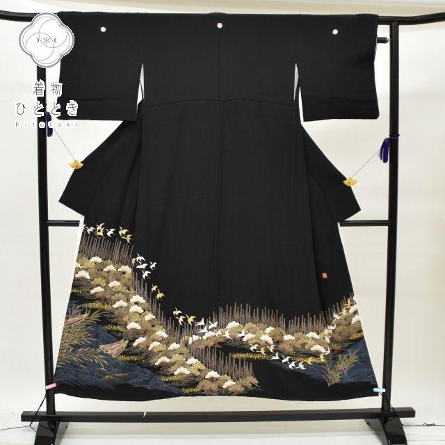 黒留袖正絹五つ紋鳥着物