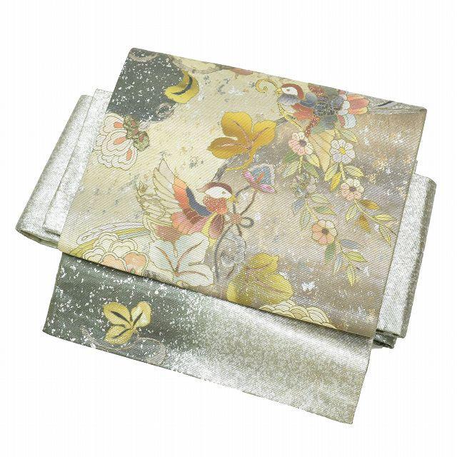 作り帯 袋帯 正絹 二重太鼓 簡単着付け やまと 美品 引箔 ワンタッチ帯 
