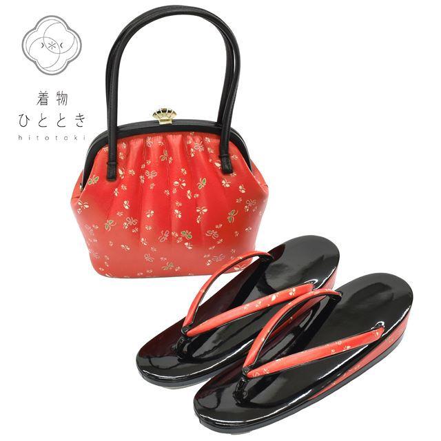 草履 バッグ セット 23.5cm リサイクル草履バッグ エナメル 合皮  