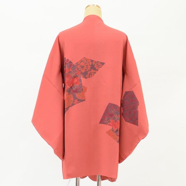 正絹 道行 未使用 リサイクル着物 着物 コート 正絹 道行衿 蔦文様 美品 赤系 中古