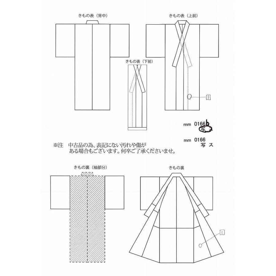 リサイクル着物 小紋 中古 着物 正絹 仕立て上がり ちょっとふくよかL mm0166b｜hitotoki｜04