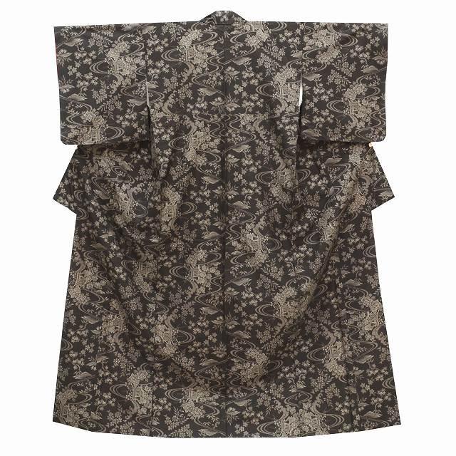 リサイクル着物 大島紬 中古 正絹 仕立て上がり 女性 純泥染め