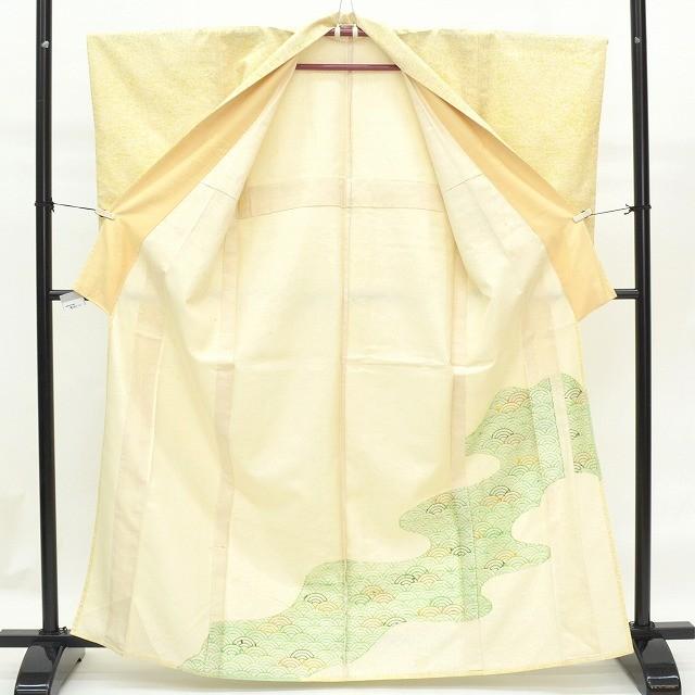 袷　紬　牛首紬　花唐草模様　裄67.5cm 正絹 sr089_1.jpg