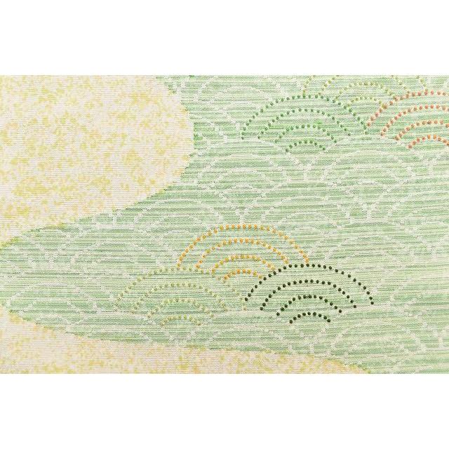 袷　紬　牛首紬　花唐草模様　裄67.5cm 正絹 本場牛首紬 訪問着 着物 未使用 正絹 袷 白山工房 アンバーホワイト