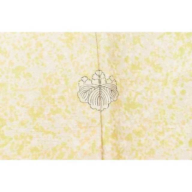 リサイクル着物 単衣 牛首紬 リサイクル紬 正絹 仕立て上がり 紋付 裄