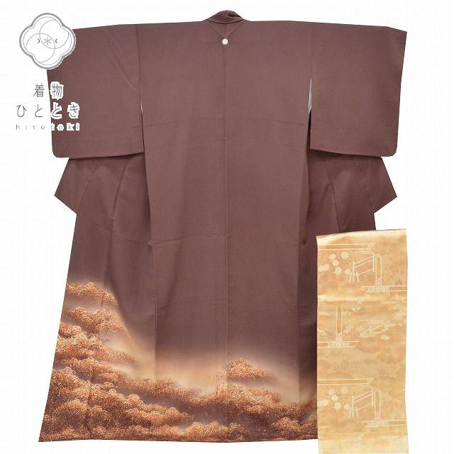 新品未使用落款有作家物黄土色のボカシに吉祥文様高級正絹色留袖