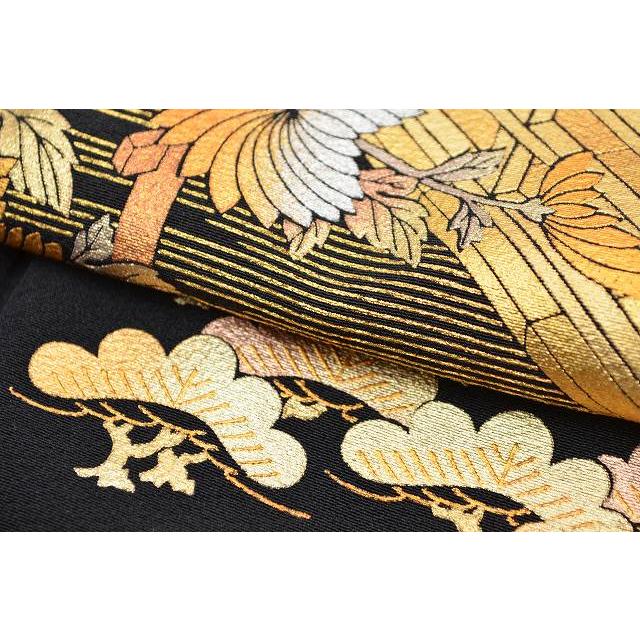 黒留袖 中古 着物 帯 正絹 結婚式 セット 仕立て上がり 梅 菊 松文様 