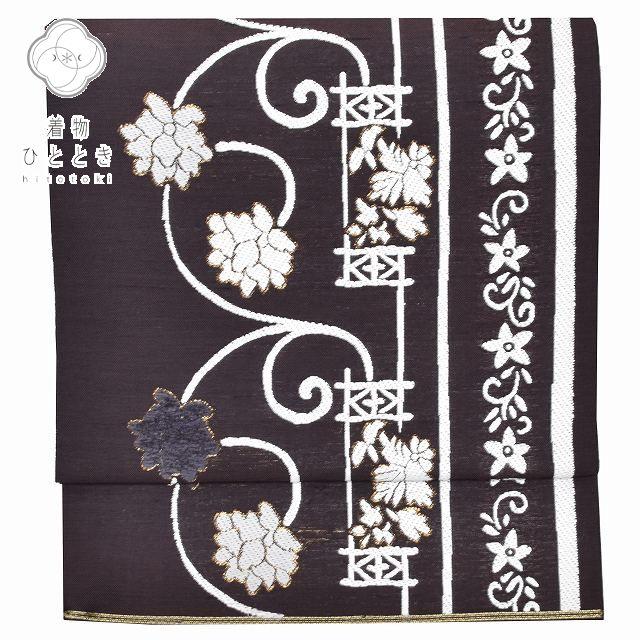 袋帯 中古 リサイクル帯 正絹 仕立て上がり 花唐草文様 pp0573b