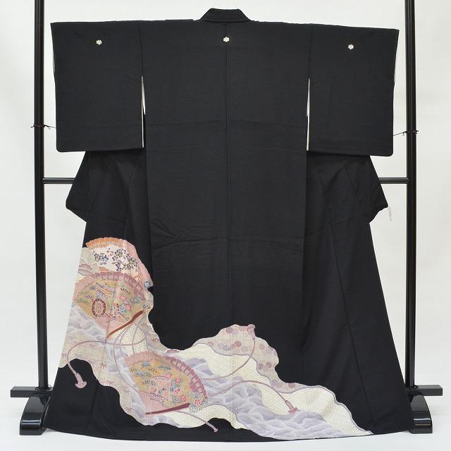 リサイクル着物 黒留袖 中古 正絹 仕立て上がり 五つ紋 比翼付き