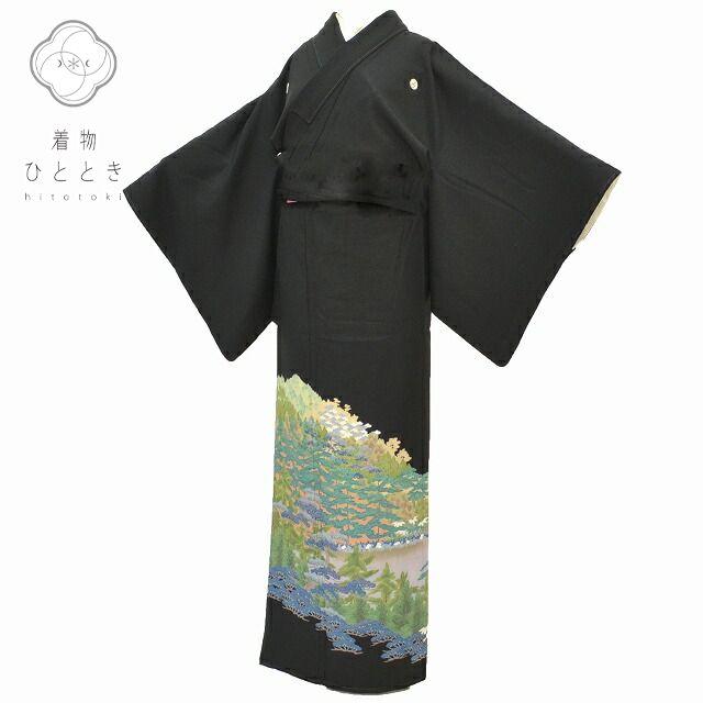 リサイクル着物 黒留袖 中古 正絹 五つ紋 比翼付き 仕立て上がり